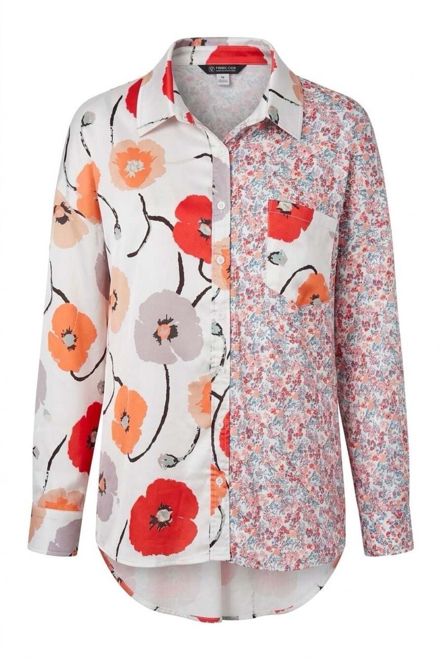 Boutique Mixed Floral Print Button Down Shirt Size XL